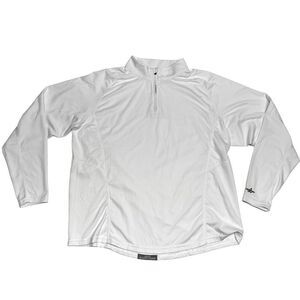 Alleson Athletic White Light Quarter Zip Sweatshirt Running Workout Sweater
